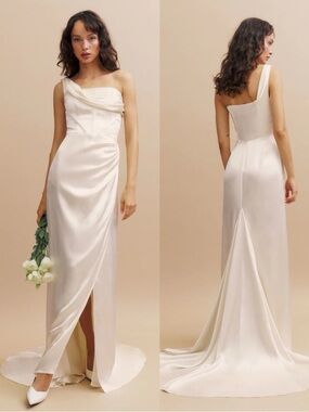 Reformation Eisa Silk Wedding Dress Ivory White Bridal NEW with tags